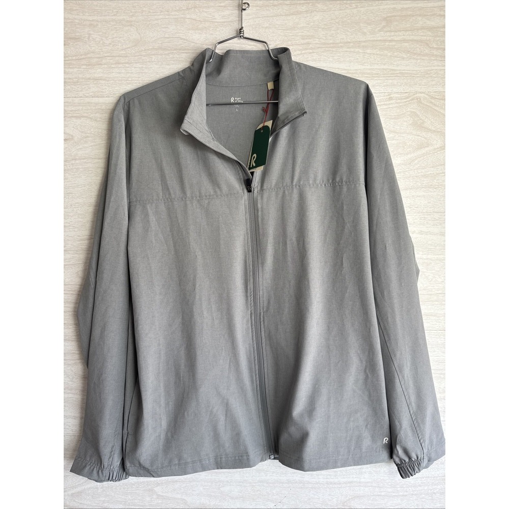 NWT gray, full-zip R.O.W. Men's Maxwell jacket Light Weight Lg